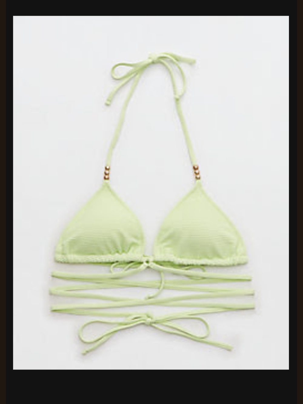 Aerie Strappy Triangle Bikini Top in Light Lime